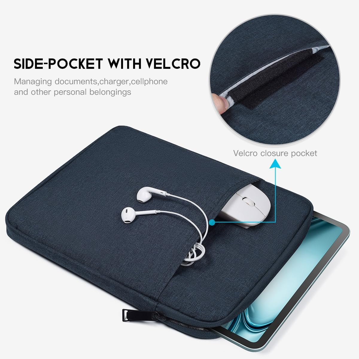 9-11 inch Tablet Sleeve Case for Fire Max 11 Tablet/Kindle Fire HD 10 Plus 10.1", iPad Pro M5 M4 /A16 11-in, iPad Air M2 M3 M4, 10.2 10.5 10.9 iPad Air, Galaxy Tab A9+ Plus, Fit Magic Keyboard -Purple