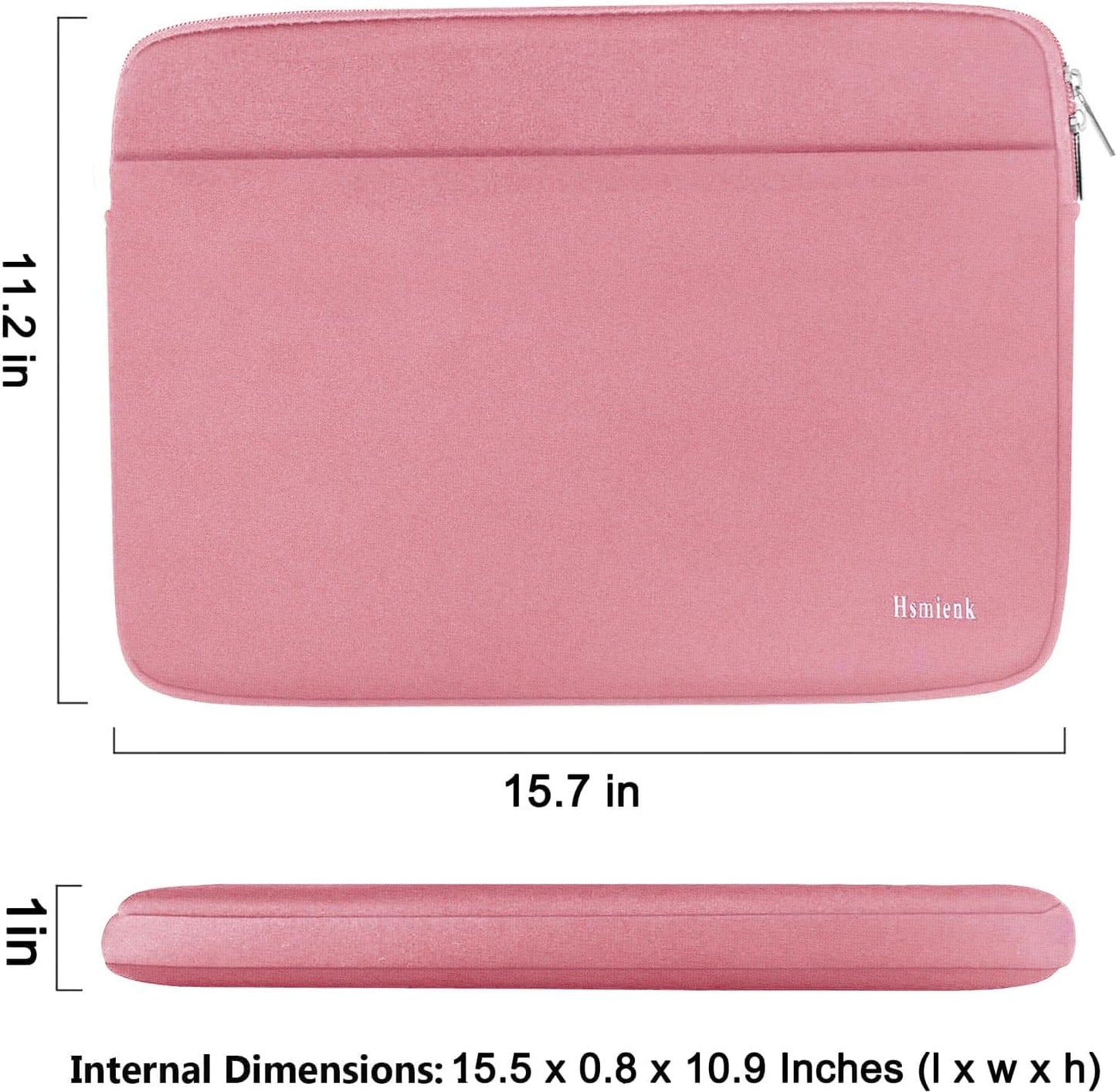 Laptop Case Sleeve 15.6 inch, Shockproof Protective Notebook Case with Accessory Pocket, Briefcase Carrying Laptop Cover for 15.6" HP, ASUS, Dell, Lenovo, Acer, Black
