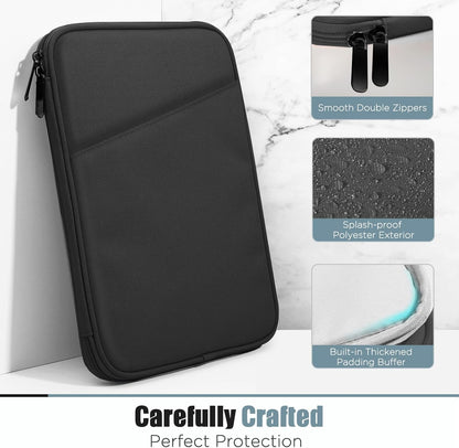 TiMOVO 9-11" Tablet Sleeve Bag for iPad 11-inch A16 2025, iPad 10.9"/10.2"| Air 11 Inch/5th/4th Gen. 10.9", Galaxy Tab A9+/A11Plus 11", Protective Bag with Pocket, Black