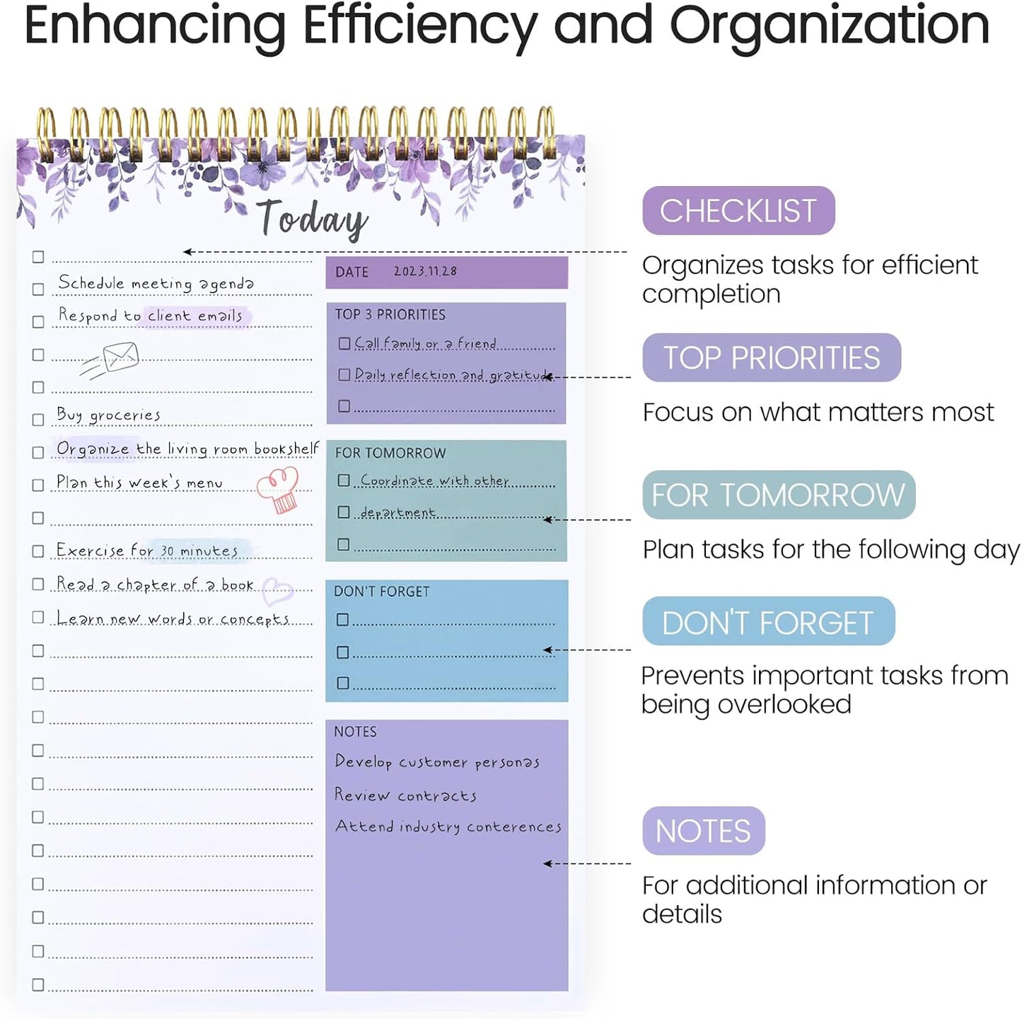 To Do List Notepad - To Do List Notebook for Work with 52 Sheets, Undated Daily Planner Perfect for Enhanced Productivity and Goal Achievement - Green