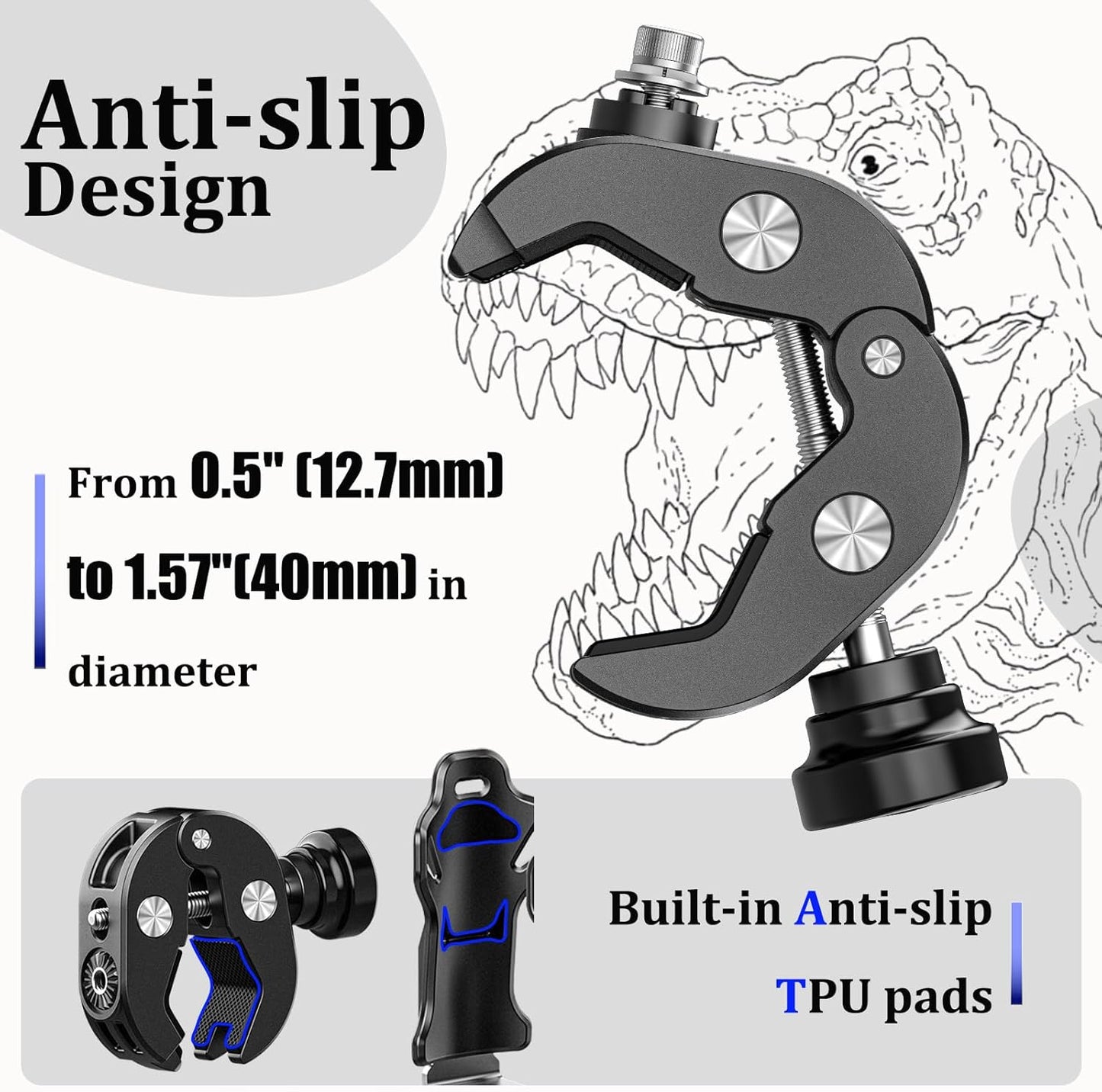LOKTENWO Anti-Theft Motorcycle Cup Holder, Extra Large Adjustable Size Bike Water Bottle Holder for 1.95-3.6" Diameter Bottles, Bicycle Drink Cage for Handlebar & Frame Fit Scooter, Stroller, ATV