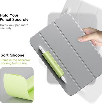 ELETIUO Silicone Pencil Holder Sleeve,Compatible with Apple Pencil (USB-C),Apple Pencil 1st/ 2nd Generation,Strong Adhesive Sticky Attached to iPad Case for Stylus Pens,Black