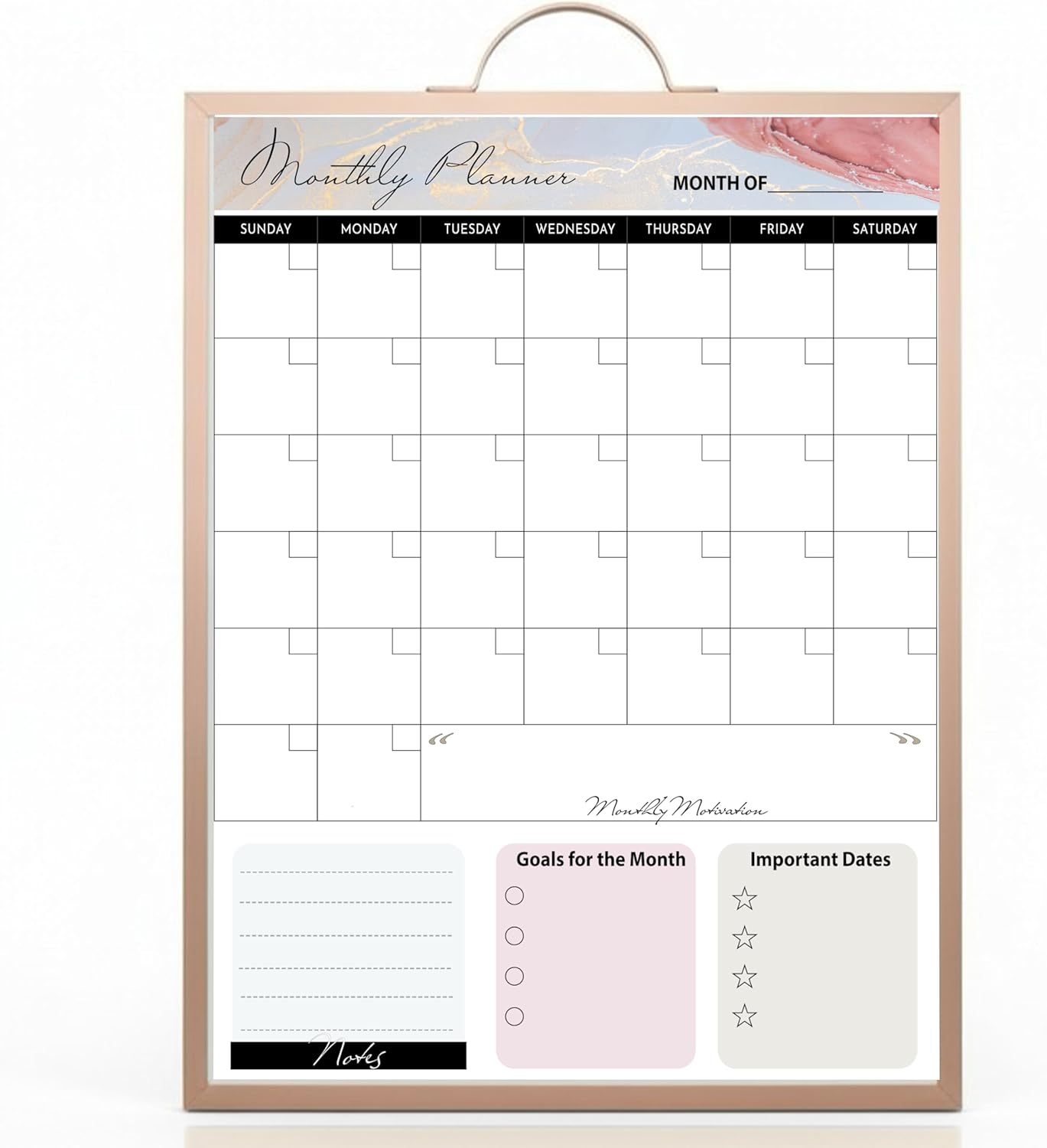 Black Magnetic Dry Erase Whiteboard 12 x 16 Double Sided, Portable Planner Board with Weekly Monthly Sheets, Write and Wipe to Do List Board, Includes 3 Markers Eraser 2 Magnets