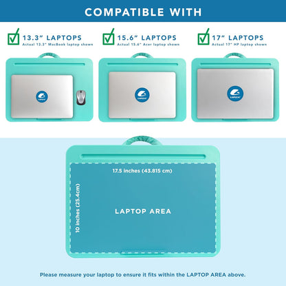 LAPGEAR Compact Lap Desk – Fits Up to 14″ Laptops – Charcoal – Style No. 43105