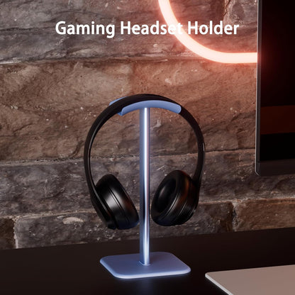 Headphone Stand for Desk - Headset Stand with Aluminum Hanger and Plastic Headrest, Headphone Holder for AirPods Max, Sony, Bose, Beats and More (Black)