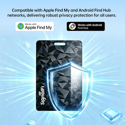Wallet Tracker Card for iOS & Android 0.07in IP68 Waterproof Long Battery Life, Works with Apple Find My & Google Find Hub, Wireless Charging, Perfect for Wallets, Passports, Bags & Pets