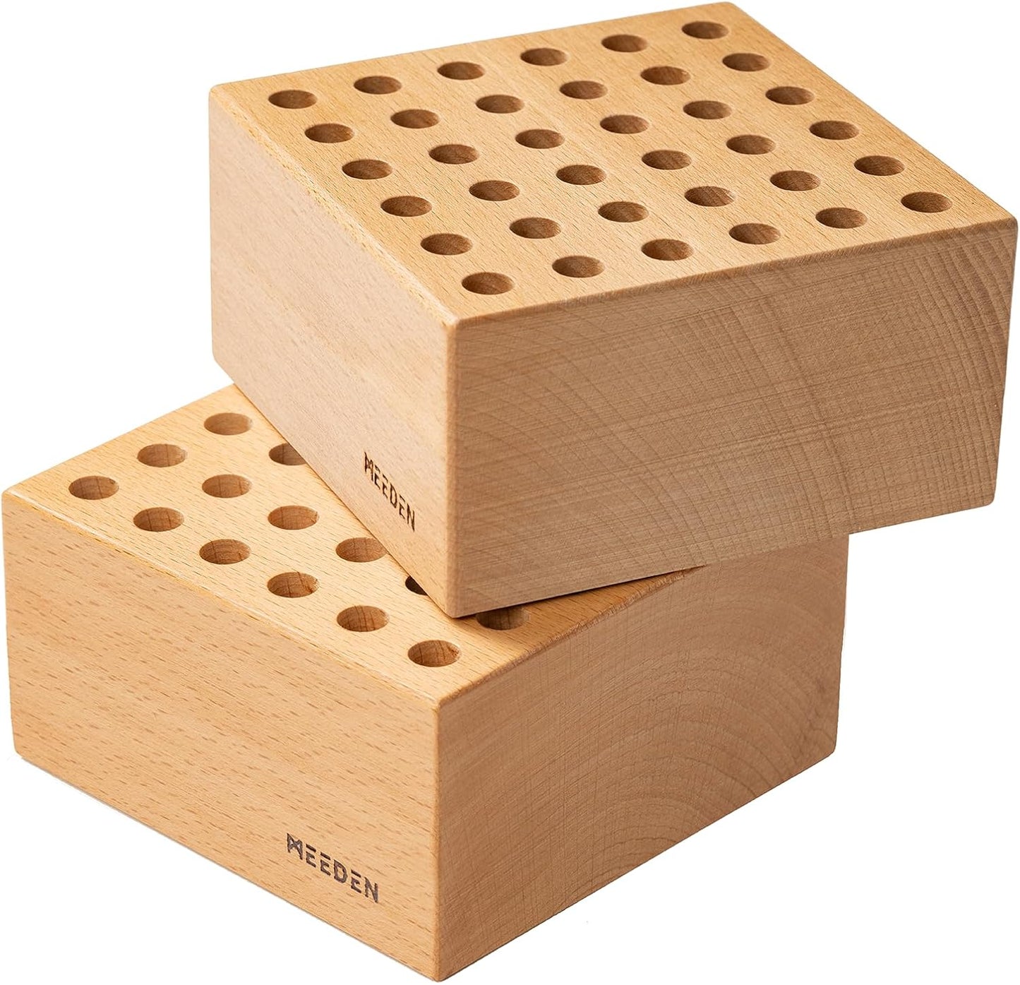 MEEDEN Beechwood Pencil and Brush Holder: 36 Holes Paint Brush Storage Organizer & Holder Rack - Wooden Block Pencil Holder for Paintbrushes, Pens and Art Tools - Paint Brush Holder Display Stand