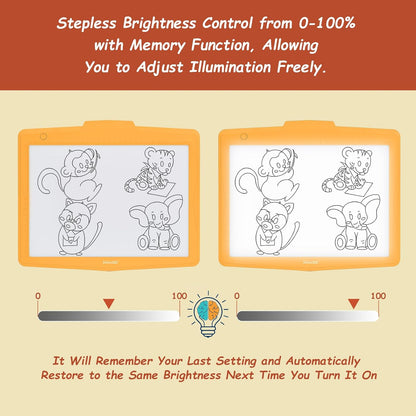 IMAGE A4 LED Tracing Pad for Kids, Rechargeable Light Up Drawing Tablet Board Children Portable Art Christmas Gift for Boys Girls Ages 6+(with 10 Traceable Sheets), Durable & Fun Creative Toy(Blue)