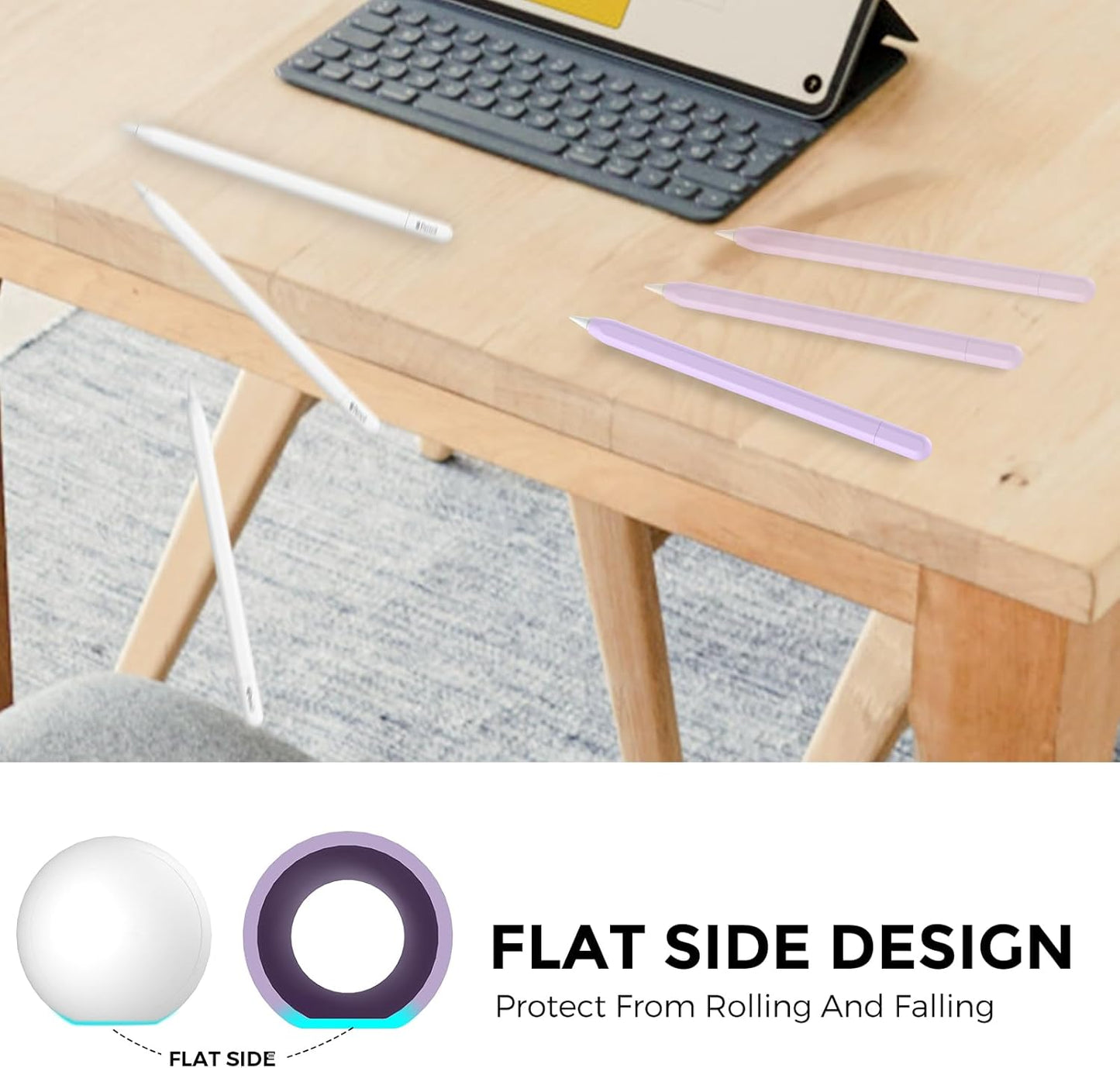 AhaStyle Silicone Case for Apple Pencil (USB-C) 2023 Ultra Thin Proteative Cover Skin Apple Pencil Sleeve Anti-Slip Grip Compatible with Apple Pencil USB C (Lavender)