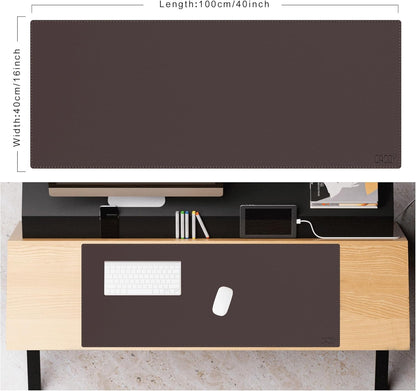 Cacoy 36" x 20" Leather Desk Mat for Home Office, Extra Large PU Leather Desk Pad Blotters, Waterproof Computer Keyboard Mat, Extended Gaming Mouse Pad, Desk Protector for Desktop and PC Laptop, Black