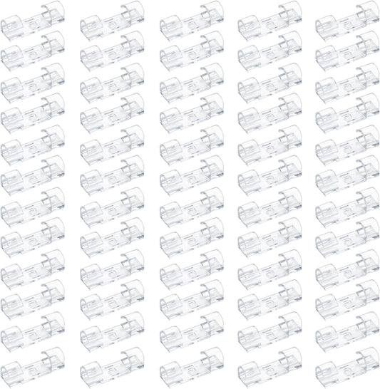 Clear Adhesive Cable Clips – Strong Nylon Wire Holders for Desk, Wall, Car, and Light Cord Management (60-Pack, Indoor/Outdoor Use)