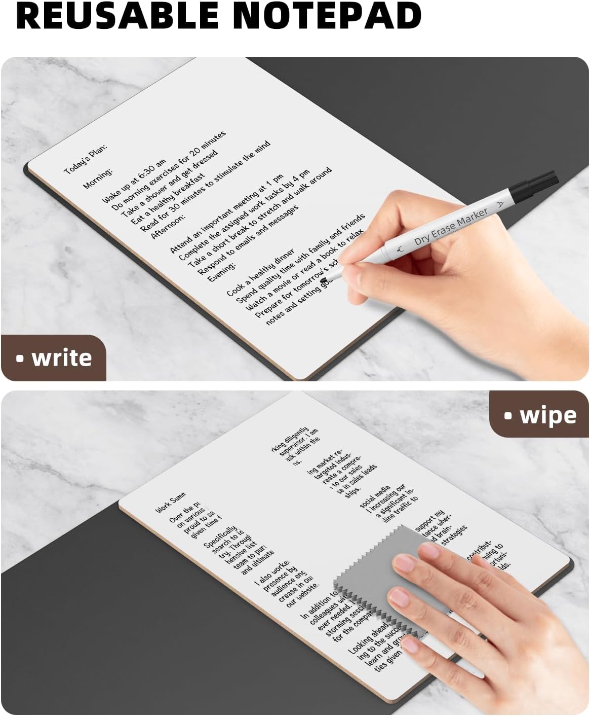 Small Dry Erase Board with Stand for Desk, Portable Reusable Desktop Notepad, 9.5 * 6.6in Memo White Board,Office Home Supplies Desk Accessories MH770 (Rose)