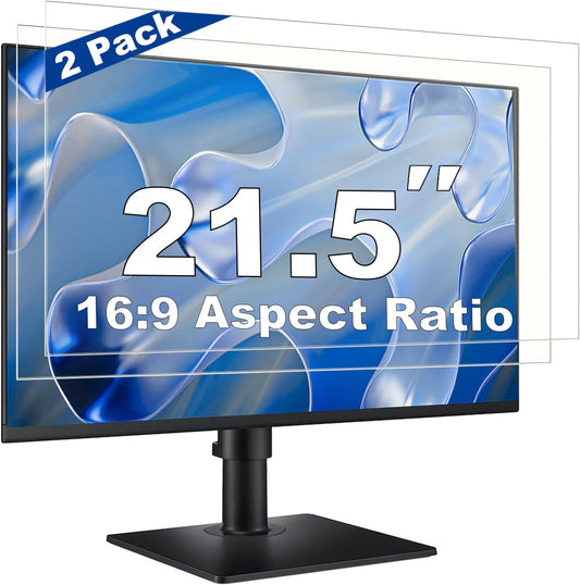 2 Pack 27 Inch Computer Screen Protector Film, Anti Glare & Blue Light Blocker with Transparent Filter Shield for Eye Protection, Compatible with 16:9 Widescreen Monitors from Dell, HP, LG, and More