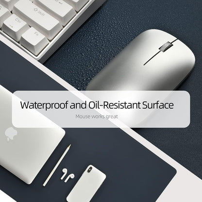 Leather Desk Pad,Wolaile 36x17 inch Large Mouse Pad,Waterproof Non-Slip Writing Desk Blotter,Computer Mat Desktop Protector for Office Home,Black