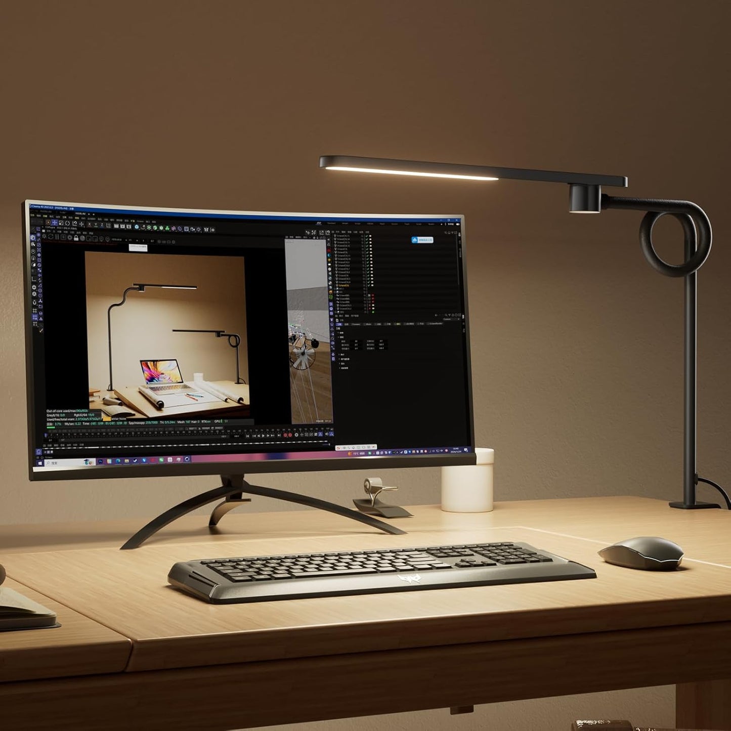 Honeywell HJ2 Sunturalux™ Clamp LED Desk Lamp, CRI≥97 Full-Spectrum Eye-Caring Light, 3 Color Modes & Stepless Dimming, 16" Flexible Gooseneck for Reading, Home Office, Art Creation (Black)