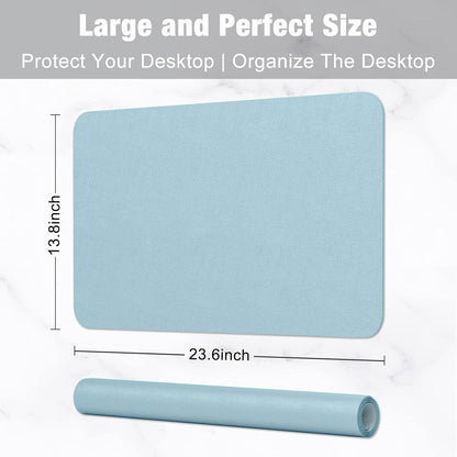 Hsurbtra Desk Pad, 23.6" x 13.8" PU Leather Desk Mat, M Extended Mouse Pad, Waterproof Desktop Blotter Protector, Non-Slip Ultra Thin Small Laptop Keyboard Writing Mat for Office Home, Pink