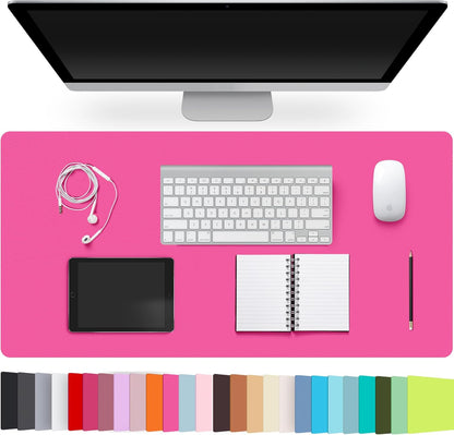 Leather Desk Pad Protector,Non-Slip Desk Pad,on-Slip PU Leather Large Mouse Pad,Easy Clean Desk Protecor Mat,Writing Pad for Office Work/Home/Decor(Black, 23.6" x 13.7")