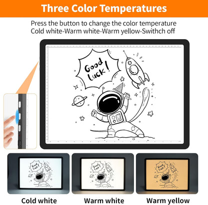 Elice Magnetic A4 Light Board for Diamond Painting, Ultra-Thin Tracing LED Light Box with Side Buttons, Super Bright Diamond Art Light Pad, Light Table for Drawing, Sketching, Weeding Vinyl - Black
