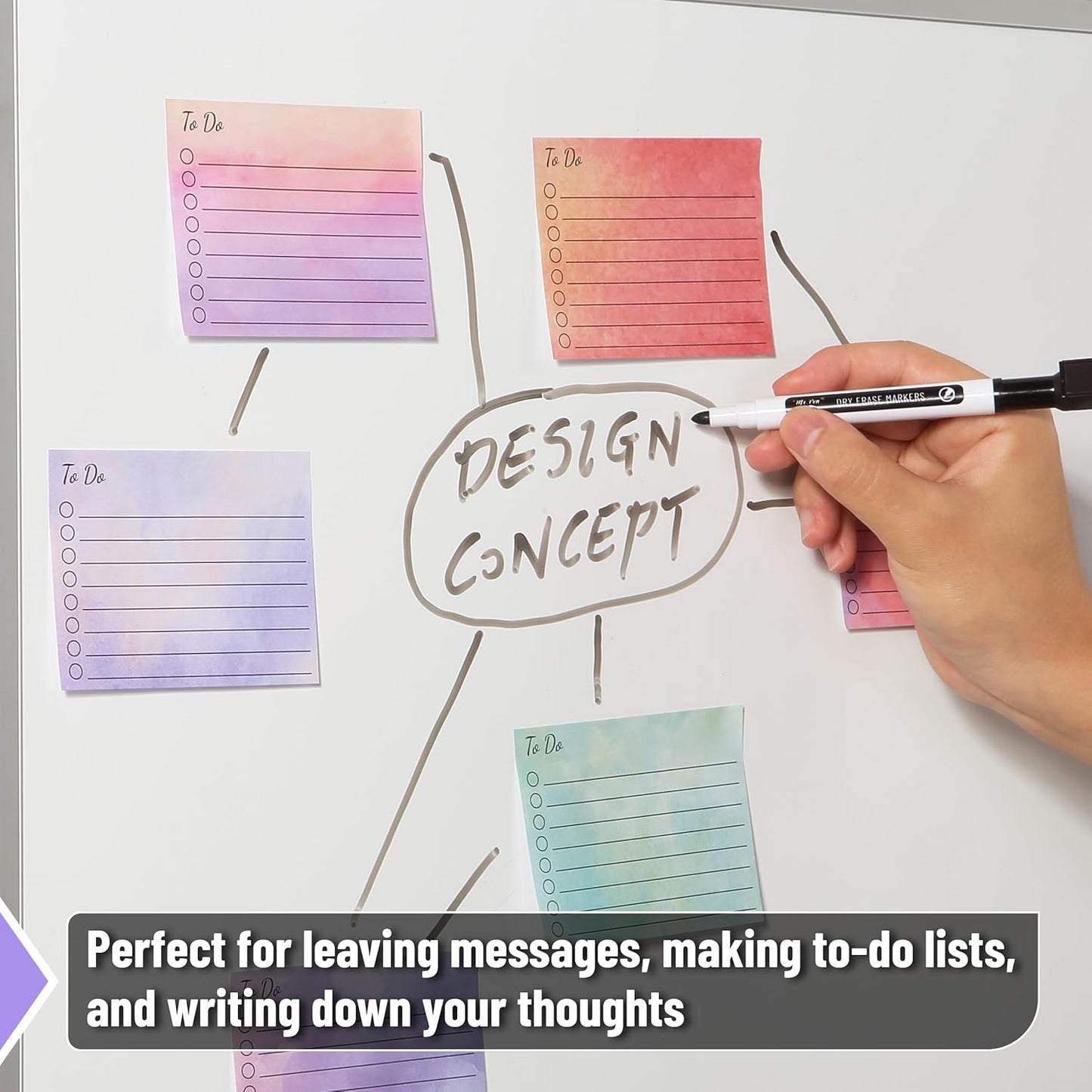 Mr. Pen- to Do List Sticky Notes, 3” x 5”, 9 Pads, 360 Sheets, Lined Checklist Sticky Pads with Smooth Writing, Easy Peel-Off, Thick Paper for Planning, Office, School & Daily Tasks