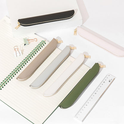 Pencil Case Durable Pencil Pouch for Pens School Featuring Oxford Lap Design (Khaki,Oxford)