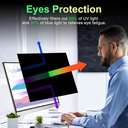 Laptop Privacy Screen 14 Inch 16:9 Aspect Ratio, Laptop Screen Privacy Shield Compatible With Lenovo Hp Dell Acer Asus Thinkpad Envy Xps, Removable Anti Glare Blue Light Computer Filter Protector