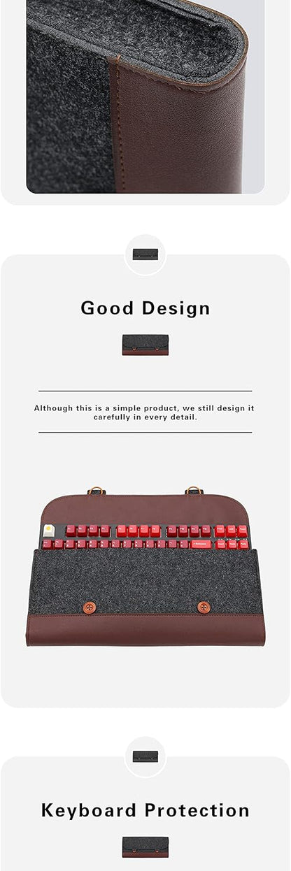 KPREPUBLIC PU Felt Keyboard Carrying case Bag for planck 40% 60% 80% 100% gh60 xd64 tada68 87 tkl 104 Ansi bm60 bm65 bm68 Poker (PU Felt Bag for 40% x1)