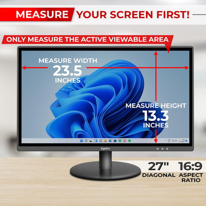 SightPro 24 Inch 16:9 Computer Privacy Screen Filter for Monitor - Privacy Shield and Anti-Glare Protector