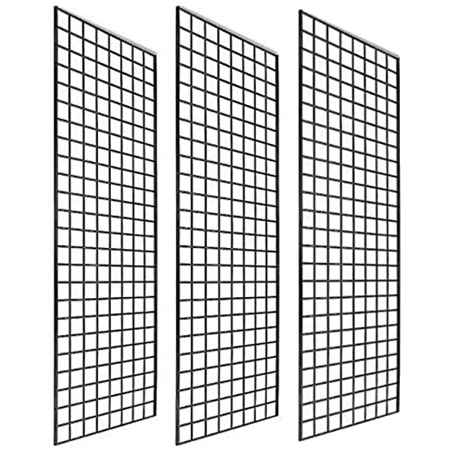 Only Garment Racks #1900B (Box of 3) Grid Panel for Retail Display - Perfect Metal Grid for Any Retail Display, 2'x 6', 3 Grids Per Carton (Black Finish)