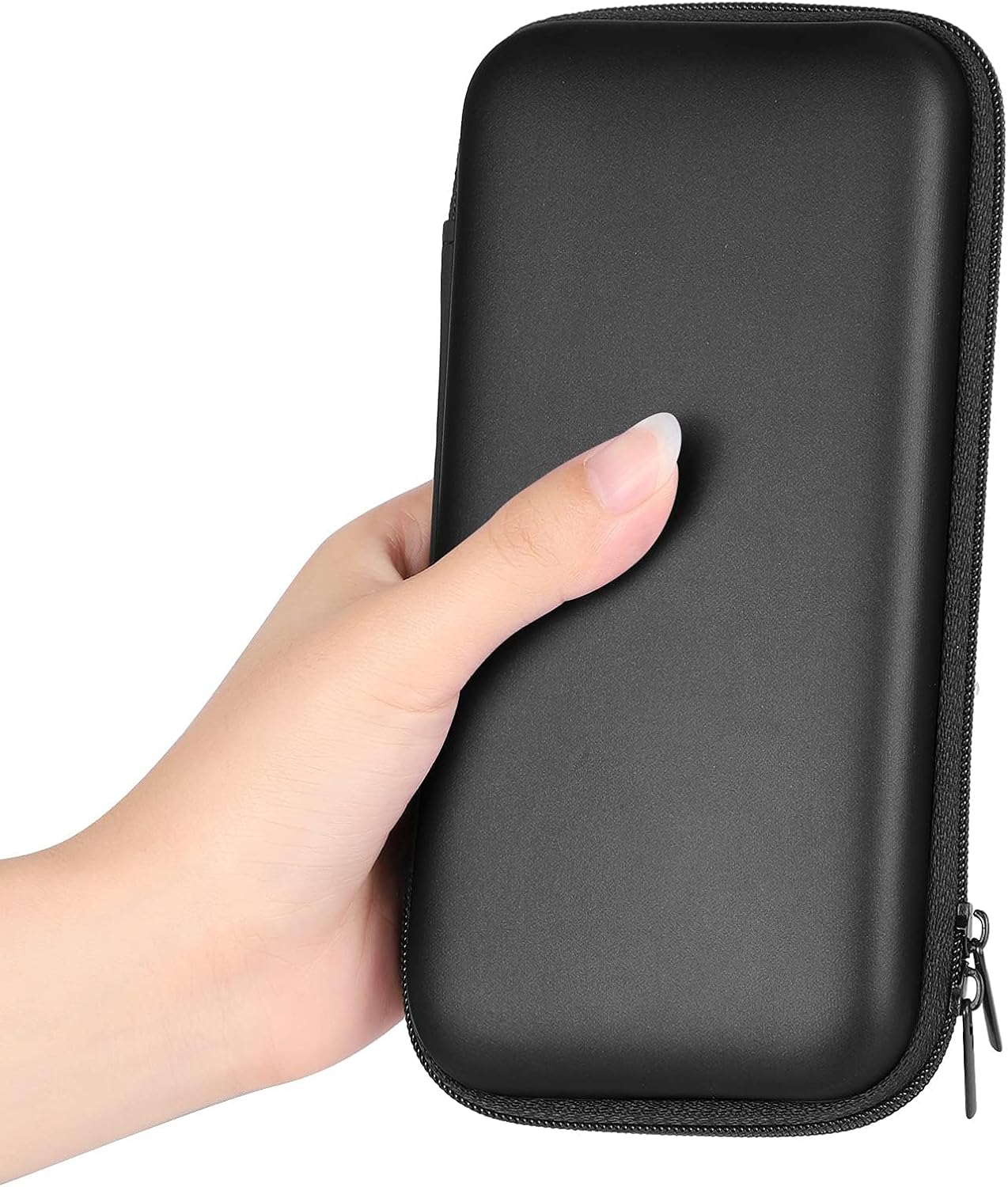 iMangoo Travel Essential Electronics Organizer Pouch Charger Case, Shockproof Dual Zipper Power Bank Cables Tech Accessories Purse, Men & Women Travel Must Have Storage Bag, 6.5x3.2x1 inch Rose Gold