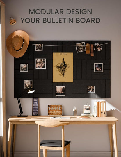 Fluxynara Large Felt Bulletin Board 48" x 36" Cork Board Alternative-12 Pack with 70 Safe Removable Adhesive Tabs, Cork Boards for Walls Cork Board for Home Office Classroom Pin Board (Oatmeal)