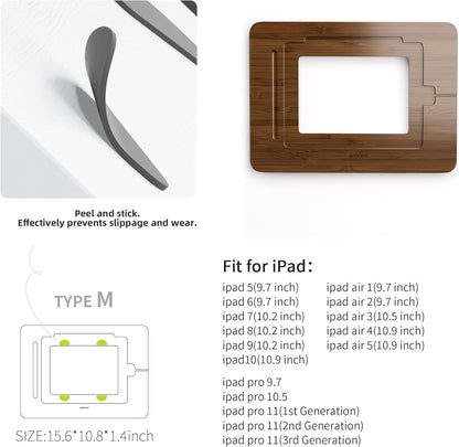 AFOOYO Bamboo Tablet Drawing Stand - Portable & Adjustable 5 Angles,Laptop Stands Riser, Book Reading Stand,Compatible with 9.7/10.2/10.5/10.9/11 inches