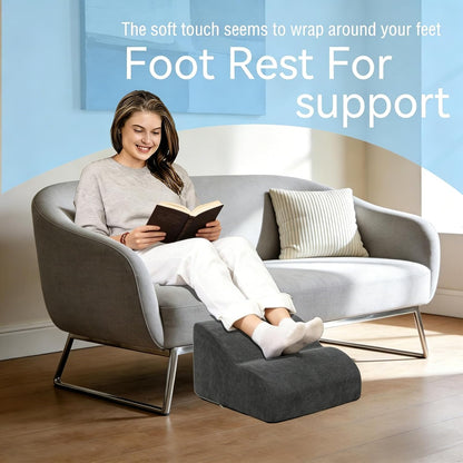 Foot Rest for Under Desk at Work.Multifunctional 3-Tier Foot Stool,with Washable Footrest.for Under Desk,Office Chair Gaming Chair & Sofa,Leg Elevation Pillow,Supports Posture-Brown