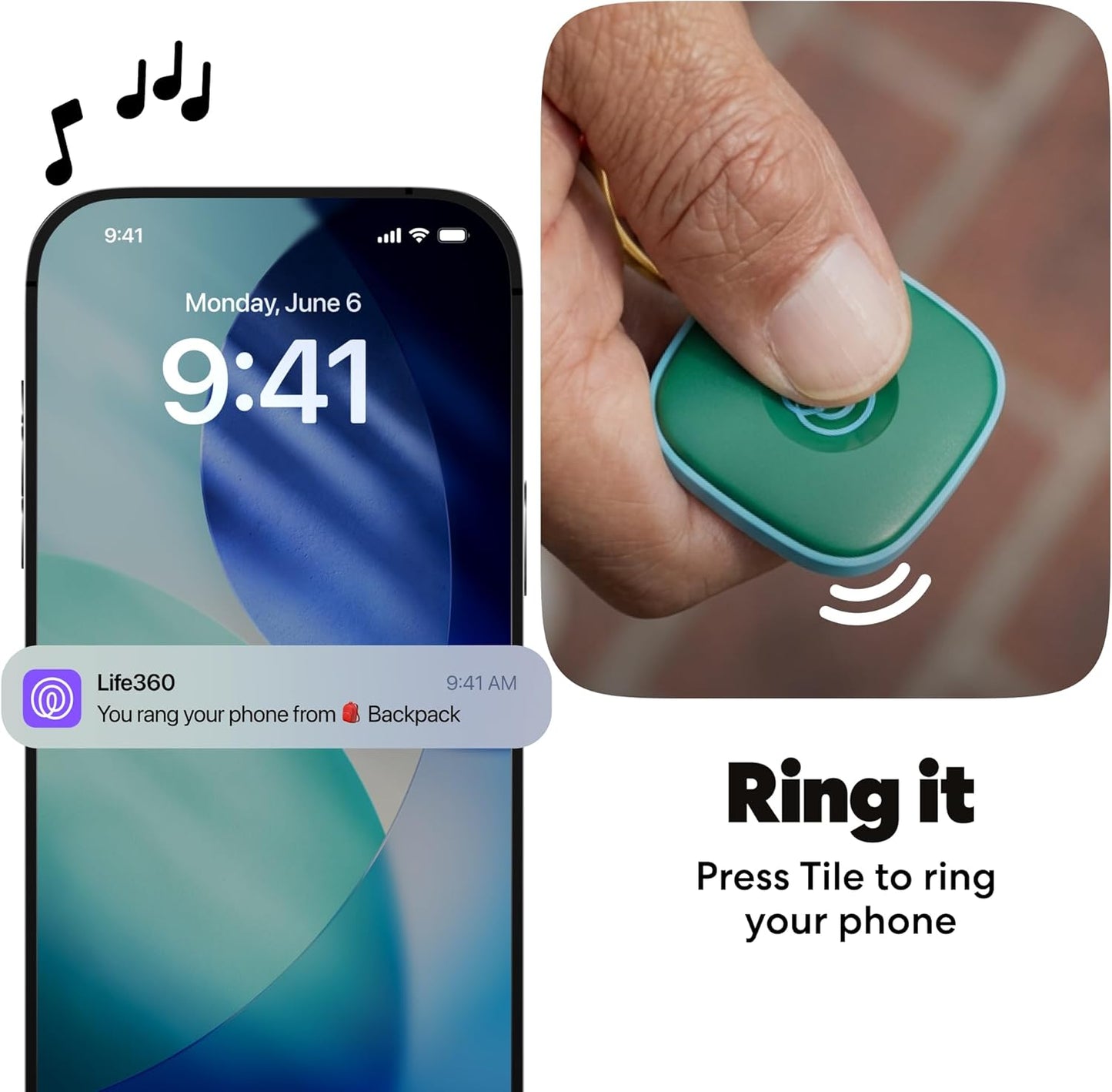Life360 Tile - Bluetooth Tracker, Keys Finder and Item Locator for Keys, Bags and More. Phone Finder. Both iOS and Android Compatible. 2-Pack (Black/White)