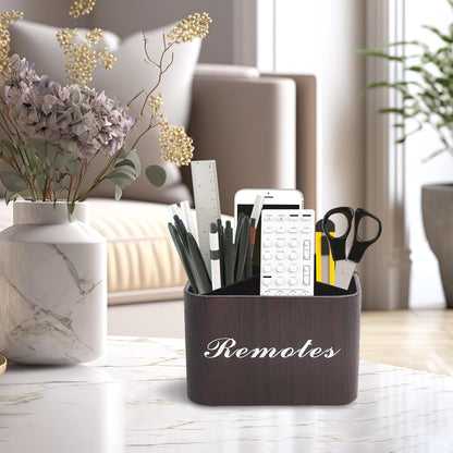 Round Leather Art Supply Organizer,Remote Control Holder,360 Degree Rotating,Multi-Functional Pencil Holder,4 Compartments Desktop Stationary Organizer(1-Fractal Flower) | Round - Colors C
