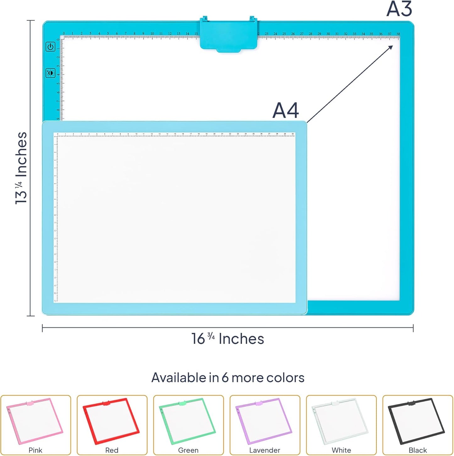 iVyne Rechargeable A3 Light Pad for Diamond Painting - LED Light Board for Weeding & Tracing - Diamond Art Light Pad - Ultra-Thin & Portable - Perfect for Artists & Crafters - Blue