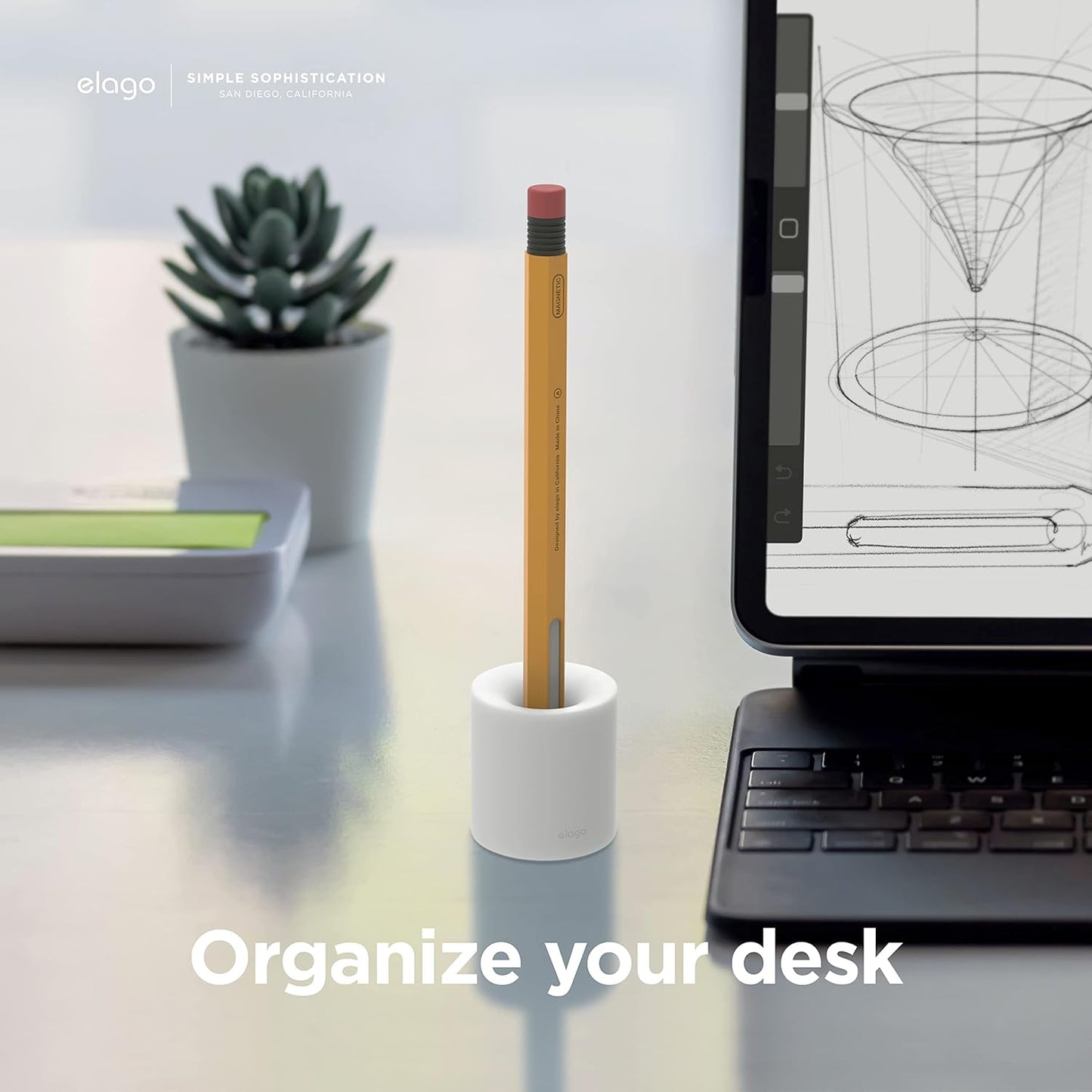 elago Pencil Stand Compatible with Apple Pencil Pro, Apple Pencil (1st & 2nd Generation) and Apple Pencil (USB-C) and Any Tablet Stylus with or Without Pencil Case or Sleeve [Black]