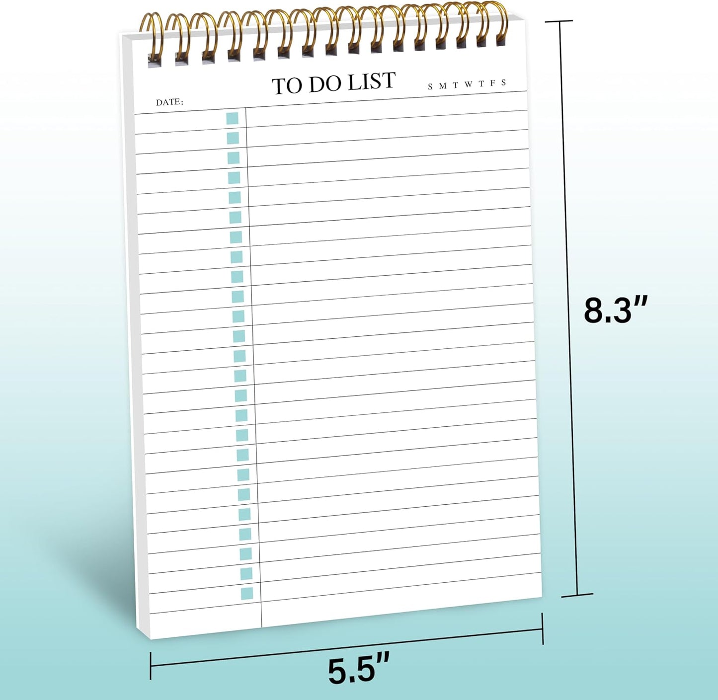 To Do List Notepad 3 Pack, Undated Daily Planner Notepad With To Do List Notebook Checklist Planner Spiral Waterproof Notepad for Office Supplies, School Planner, 52 Sheets/Pack, 5.5"*8.3" A5 Size