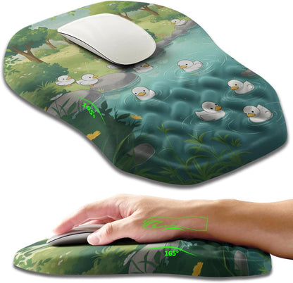 Ergonomic Slope Mouse Pad Wrist Support, Wrist Rest Mousepad for Carpal Tunnel Pain Relief with Massage Bulge and Slow Rebound Memory Foam (12x8 inch, Black)