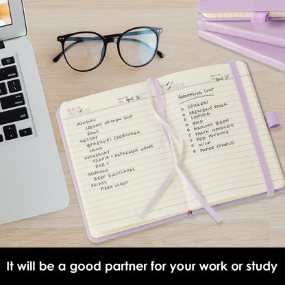 NIRMIRO 3 Pack Pocket Notebook Journals, Small Notepad Notebooks for Note Taking, A6 Mini Note pads with Pen Holder, 408 Lined Pages, 3.7" x 5.7", Black, Brown, Blue