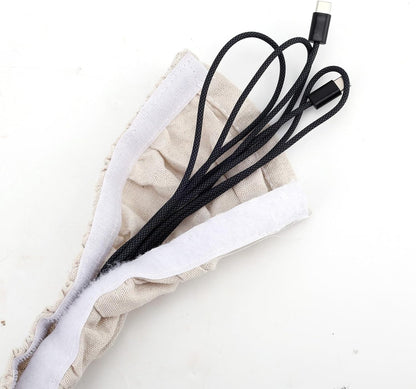 Fabric Cord Cover, 180x14cm/70.9x5.5in Linen Cable Sleeve for Chandelier Chain Lamp Wires TV Cords & Home Cable Management