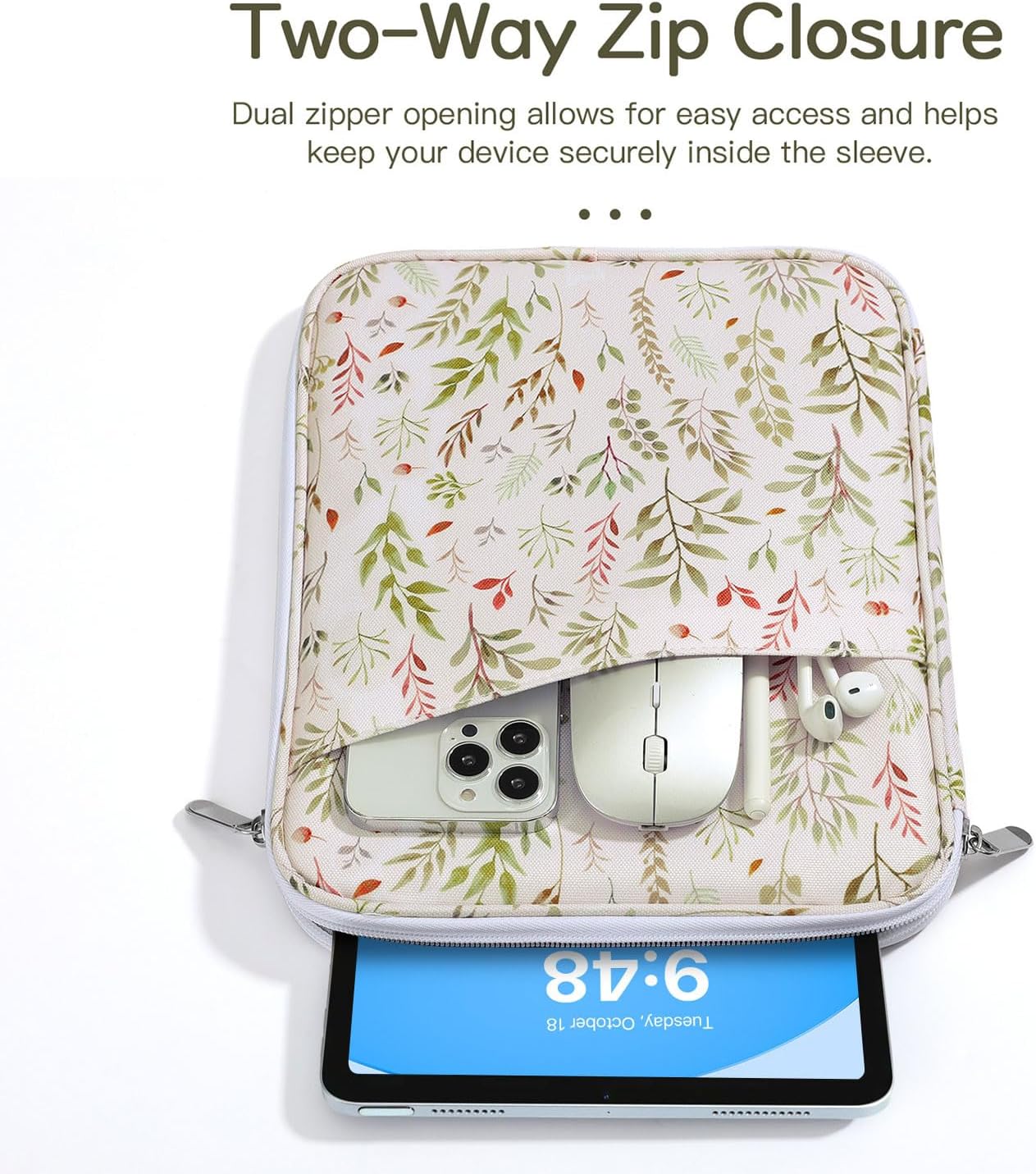 Dadanism 9-11" Tablet Sleeve Bag Carrying Case for iPad (A16) 11th Gen 11", iPad 10th Gen 10.9" Air 5/4, iPad Air M4/Pro 11", iPad 9/8/7th, Galaxy Tab A11+ Plus 11", Remarkable 2 10.3", Black