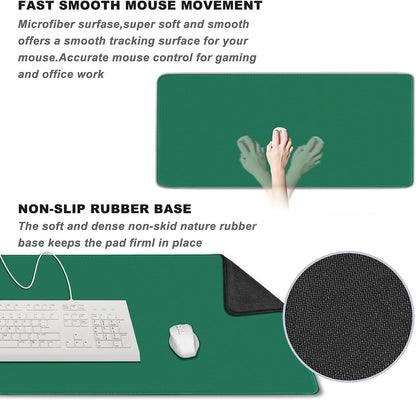 Large Gaming Mouse Pad, XXL Extended Computer Keyboard Mouse Mat with Stitched Edges, 31.5" x 15.7" Non-Slip Waterproof Rubber Base Office Big Long Mousepad for Work, Game, Office, Home, Black