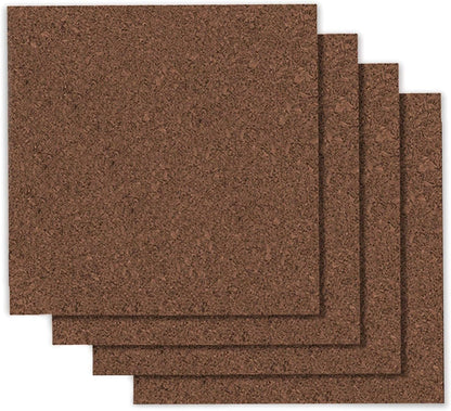 Quartet Cork Tiles, Bulletin Board Cork Panels 12" x 12" x 3/16", Natural, 4 Pack (102)