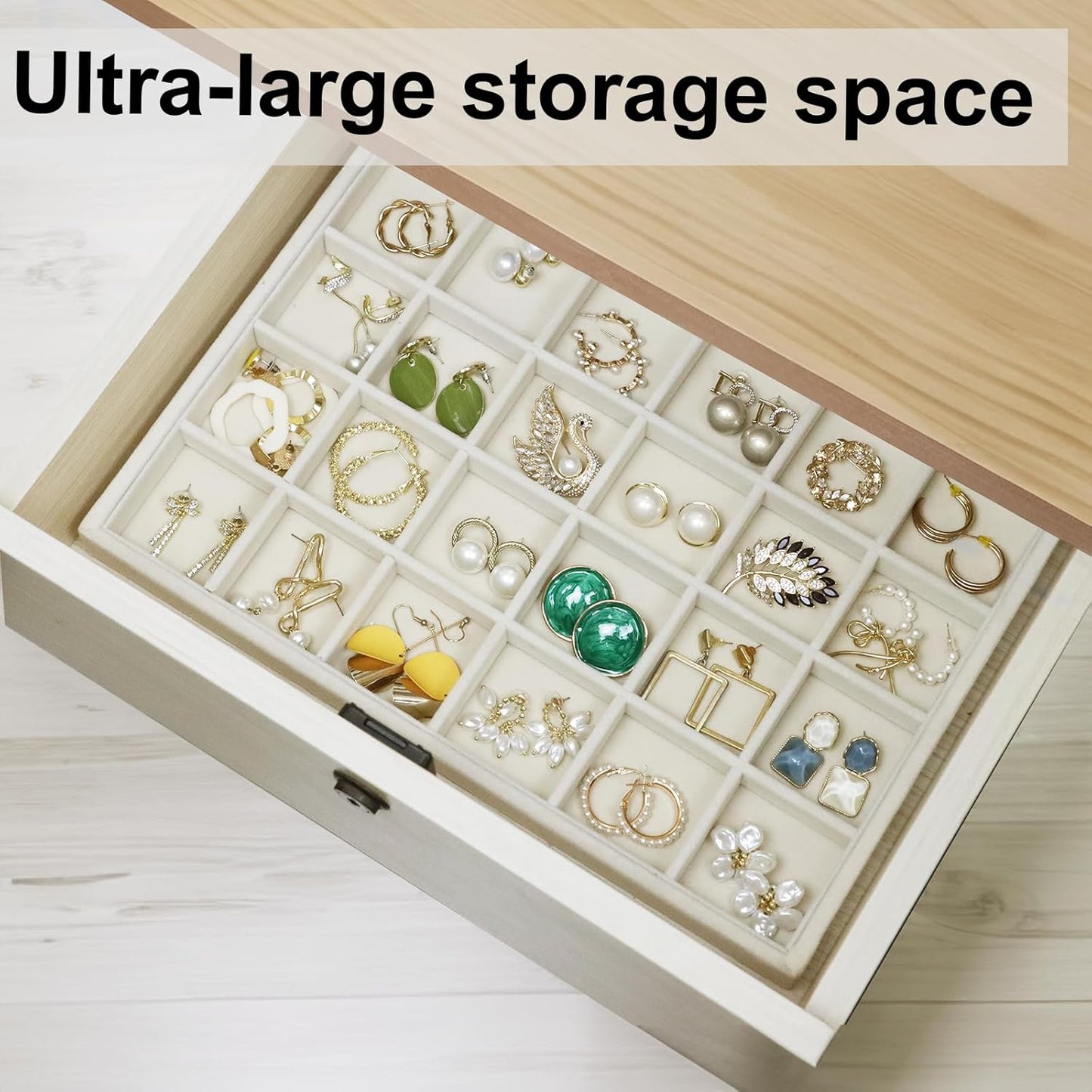 Large Velvet Sunglasses Storage Organizers Jewelry Organizer, Velvet Jewelry Organizer, Large Jewelry Drawer Organizer Tray, Eyeglass Organizer Earring Holder Ring Display (Sunglass Tray)