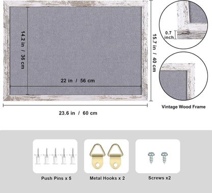 Cork Board Bulletin Board, 11.8x8.6 inches Mini Decorative Hanging Framed Cork Boards for Walls, Pin Board Vision Board for School Home Office, Bulletin Board with Wooden Frame(2230,WH,1p)