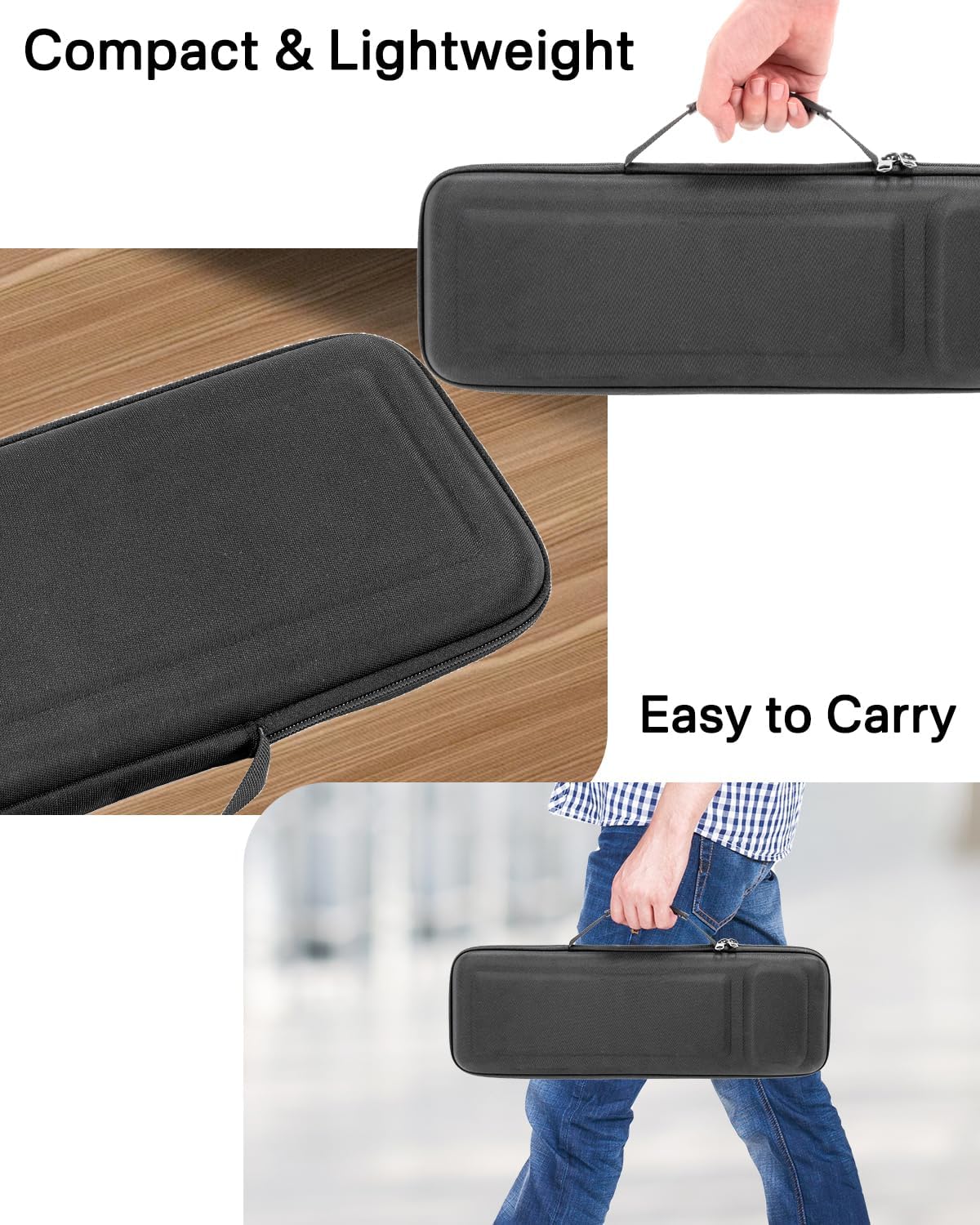 RAIACE Hard Storage Case Compatible with Apple Magic Keyboard + Magic Mouse. (Case Only) - Black
