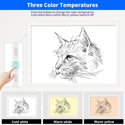 Elice Rechargeable A3 Light Pad for Diamond Painting, Magnetic LED Light Board with Physical Button, Super Bright Diamond Art Light Pad, Ultra-Thin Light Box for Tracing, Weeding Vinyl, Artists -Black
