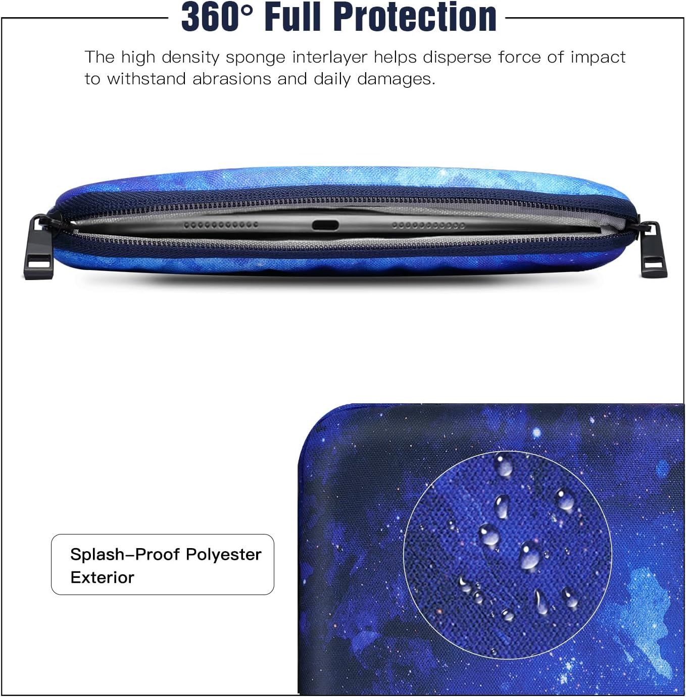 TiMOVO 9-11" Tablet Sleeve Bag for iPad 11-inch A16 2025, iPad 10.9"/10.2"| Air 11 Inch/5th/4th Gen. 10.9", Galaxy Tab A9+/A11Plus 11", Protective Bag Fit Smart Keyboard, Dusty Blue