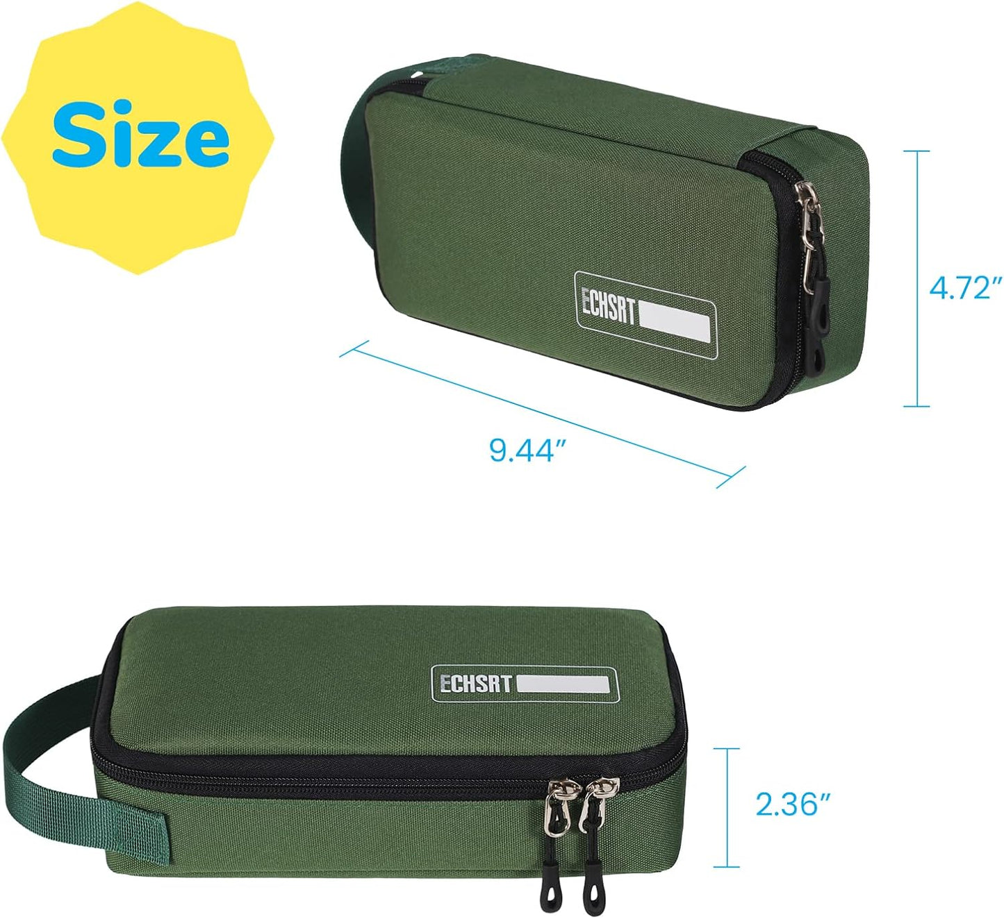 ECHSRT Large Pencil Case, Aesthetic Pen Pouch with Big Capacity, Minimalist Portable Stationery Bag with Handle for Office Organizer Aesthetic Pencil Cases