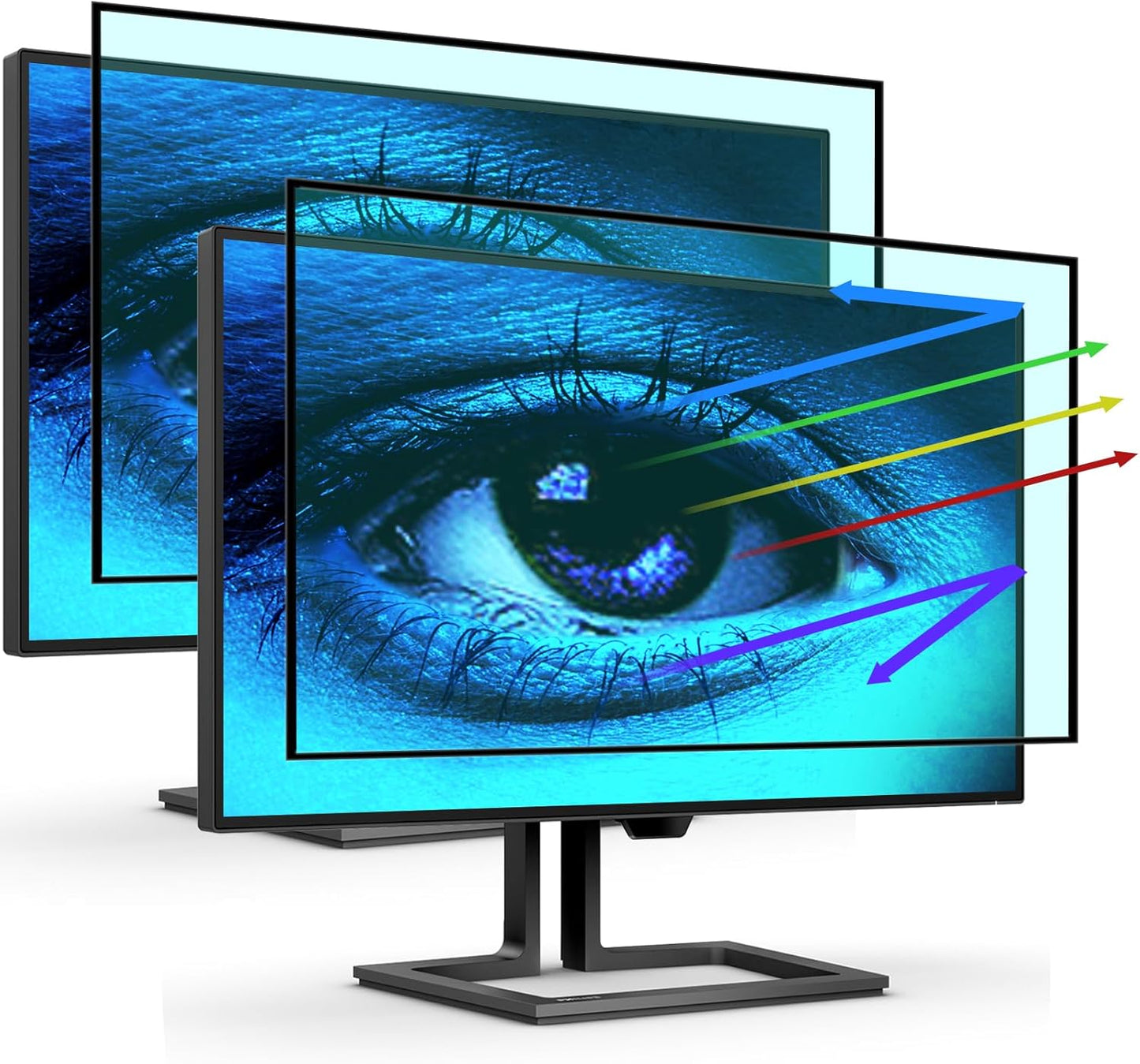 [2 Pack] 27 Inch Computer Privacy Screen , 16:9 Aspect Ratio Monitor Privacy Filter with Anti-Glare, Anti-Blue Light & Anti-Spy Protection, Removable Anti-Scratch Screen Protector for 27-Inch Widescreen Monitors